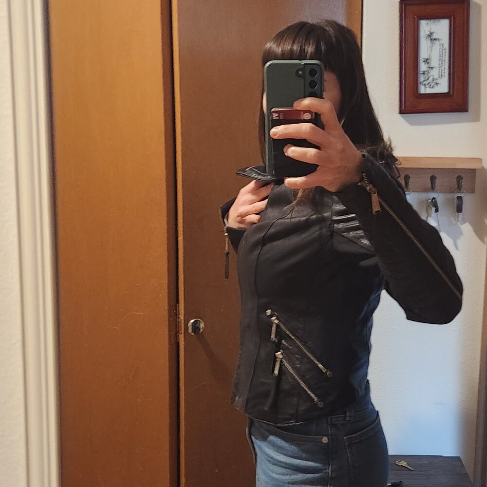BCBGeneration Black Leather Moto Jacket